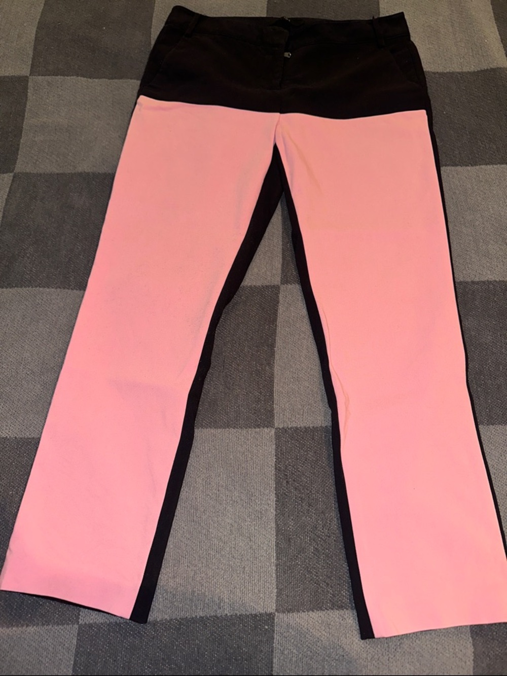 Tibi Two-Tone Pink and Black Ladies Stretch Pants Size 4